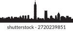 Taipei Skyline Taiwan. design Vector black silhouette
