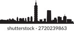 Taipei Skyline Taiwan. design Vector black silhouette
