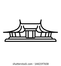 Taipei temple icon. Outline taipei temple vector icon for web design isolated on white background