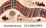 Taiwan aborigines ethnic elements style, landscape vector illustration concept background, poster, banner