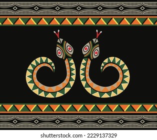 Taiwan aborigines "Paiwan" national weaving vector totem, single borderless design version, line decoration, template element.