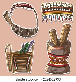 Taiwan aborigines "Seediq" ethnic elements exquisite illustration sticker