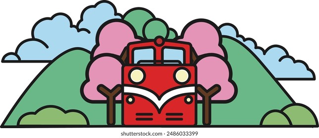 Taiwán atracciones-Alishan Forest Railways con ilustración icono