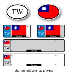 taiwan auto set against white background, abstract vector art illustration, image contains transparency
