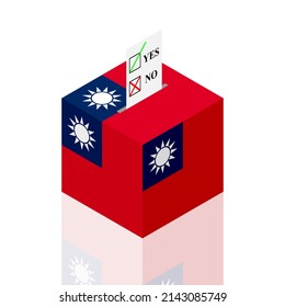 taiwan ballot box. vector illustration