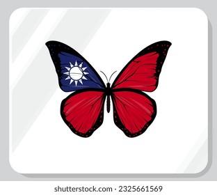 Taiwan Butterfly Flag Pride Icon
