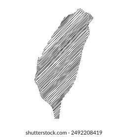 Ilustración vectorial de línea de mapa de hilos de provincias de Taiwán y China