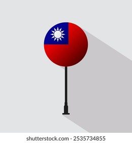 Taiwan Circle Sign Flag Vector Illustration