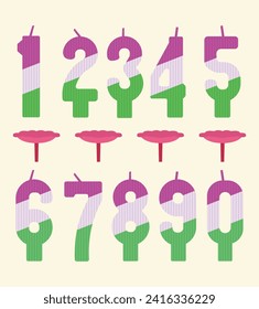 In Taiwan, a classic style commonly seen in birthday celebrations is the numeral candle.