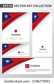 TAIWAN Colors Background Collection,TAIWANESE National Flag (Vector Art)
