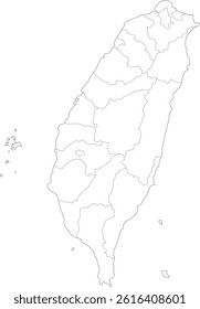 Taiwan Country Administrative District Detailed Map High Resolution