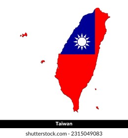 Taiwan-Land - Flag-Karte