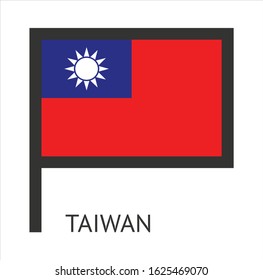 
Taiwan country flag symbol icon with a white background