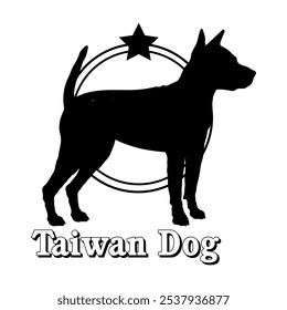 Taiwan perro silueta, perro, razas de perro, logotipo, Vector, silueta, diseño de logotipo, animal, ilustración, icono, signo, diseño, negro, símbolo, mascota