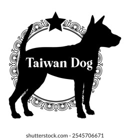 Taiwan perro silueta, perro, razas de perro, Vector, silueta, diseño de logotipo, animal, ilustración, icono, signo, negro, mascota