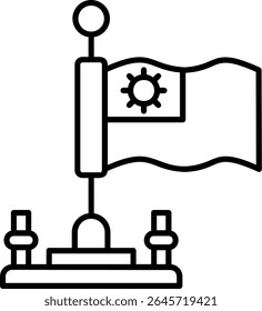 Taiwan Filled Style Icon Design