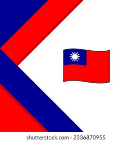 Plantilla de diseño de fondo de resumen de bandera de Taiwán. Banner en medios sociales del Día de la Independencia de Taiwán. Ilustración de Taiwán