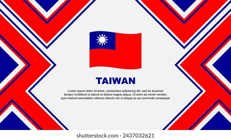 Plantilla de diseño de fondo abstracto de bandera de Taiwán. Taiwán Día de la Independencia Banner Wallpaper Ilustración Vectorial. Taiwán Vector