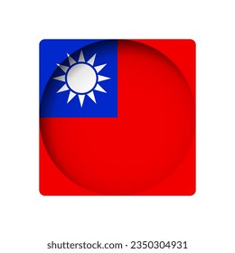 Taiwan flag - behind the cut circle paper hole with inner shadow.