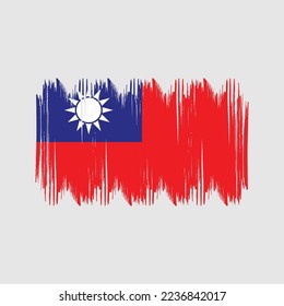 Taiwan Flag Brush Vector Illustration