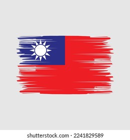 Taiwan Flag Brush Vector Illustration