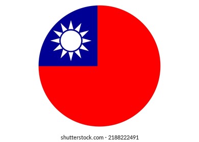 Taiwan Flag In Circle Shape Isolated  On  Transparent  Background