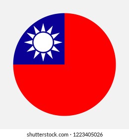 Taiwan flag circle, Vector image and icon