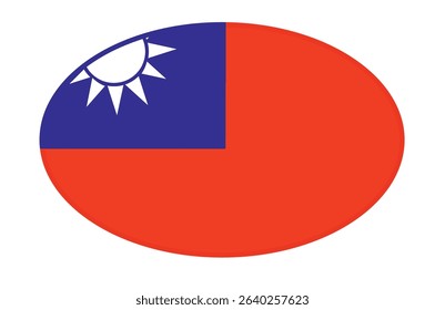 Taiwan flag ellipse shaped. vector	