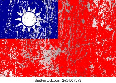 Taiwan flag with grunge effect.