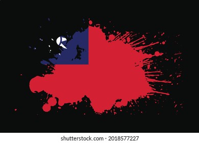 Taiwan Flag With Grunge Effect Design. It will be used t-shirt graphics, print, poster and Background.