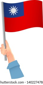 Taiwan flag in hand icon