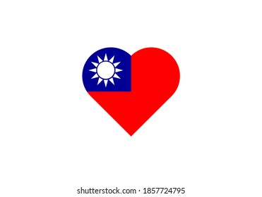 Taiwan flag in heart outline