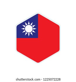 Taiwan flag. Taiwan hexagon flag.