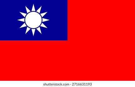 Taiwan Flagge Symbol in hoher Qualität verwendet, Taiwan Land