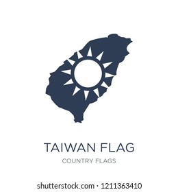 Taiwan flag icon. Trendy flat vector Taiwan flag icon on white background from Country Flags collection, vector illustration can be use for web and mobile, eps10