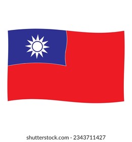 Diseño de símbolo de representación de icono de bandera de Taiwán