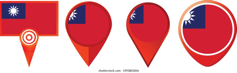 Taiwan flag icon . web icon set . icons collection. Simple vector illustration.
