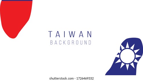 Taiwan flag map background. The flag of the country in the form of borders. Stock vector illustration isolated on white background.