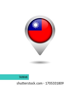 Taiwan flag map pin vector design template