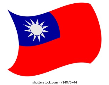 taiwan flag moved by the wind