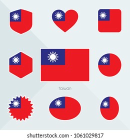 Taiwan flag. National flag of Taiwan. Taiwan vector flag button. Taiwan independence day.