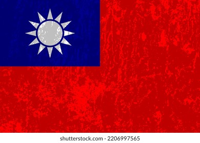 Taiwan flag, official colors and proportion. Vector illustration.