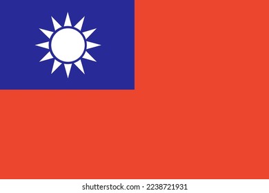 Bandera de Taiwán. Colores y proporciones oficiales. Bandera de la República de China Taiwán.