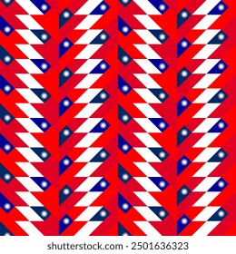 taiwanisches Fahnenmuster. Chevron Hintergrund. Vektorgrafik