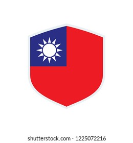Taiwan flag. Taiwan shield flag.