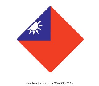 Taiwan flag square shaped. vector