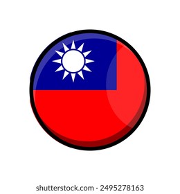 Taiwan flag vector in circle round on white background.
