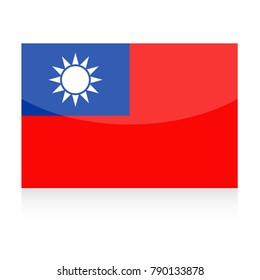 Taiwan Flag Vector Icon - Illustration