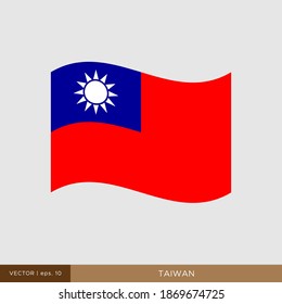 Plantilla de diseño de ilustración de vectores de bandera de Taiwán.