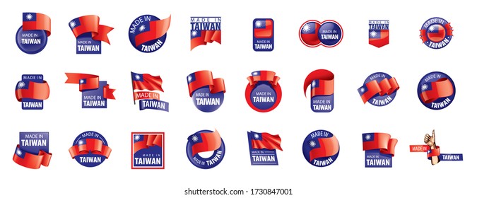 Taiwan flag, vector illustration on a white background